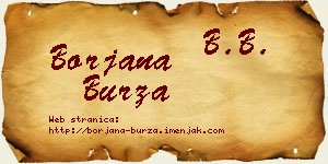 Borjana Burza vizit kartica